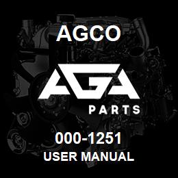 000-1251 Agco USER MANUAL | AGA Parts