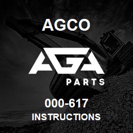 000-617 Agco INSTRUCTIONS | AGA Parts