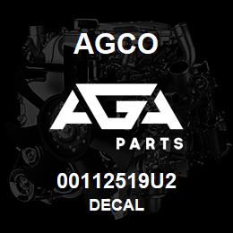 00112519U2 Agco DECAL | AGA Parts