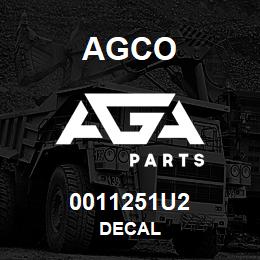0011251U2 Agco DECAL | AGA Parts