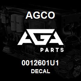 0012601U1 Agco DECAL | AGA Parts