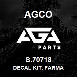 S.70718 Agco DECAL KIT, FARMA | AGA Parts