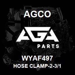 WYAF497 Agco HOSE CLAMP-2-3/1 | AGA Parts