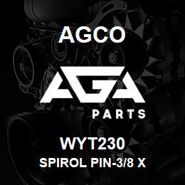 WYT230 Agco SPIROL PIN-3/8 X | AGA Parts