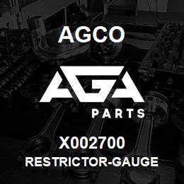 X002700 Agco RESTRICTOR-GAUGE | AGA Parts