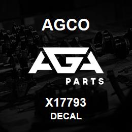 X17793 Agco DECAL | AGA Parts