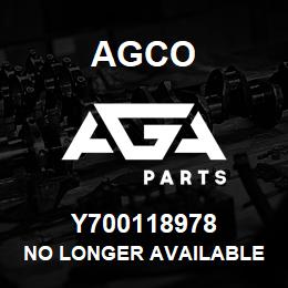 Y700118978 Agco NO LONGER AVAILABLE | AGA Parts