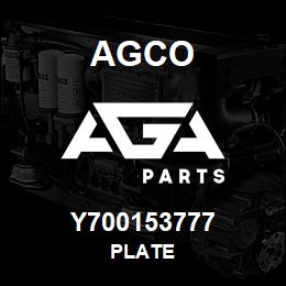 Y700153777 Agco PLATE | AGA Parts