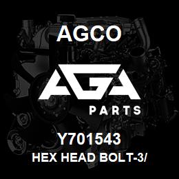 Y701543 Agco HEX HEAD BOLT-3/ | AGA Parts