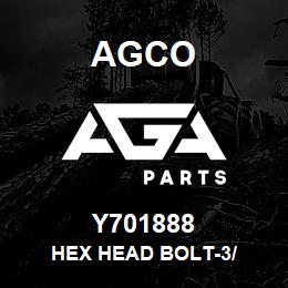 Y701888 Agco HEX HEAD BOLT-3/ | AGA Parts