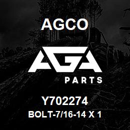 Y702274 Agco BOLT-7/16-14 X 1 | AGA Parts