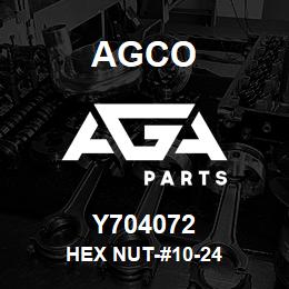 Y704072 Agco HEX NUT-#10-24 | AGA Parts