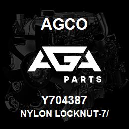 Y704387 Agco NYLON LOCKNUT-7/ | AGA Parts