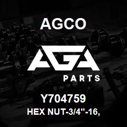 Y704759 Agco HEX NUT-3/4"-16, | AGA Parts