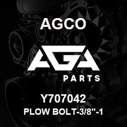 Y707042 Agco PLOW BOLT-3/8"-1 | AGA Parts