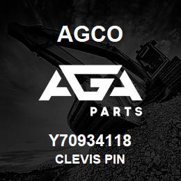 Y70934118 Agco CLEVIS PIN | AGA Parts