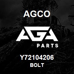 Y72104206 Agco BOLT | AGA Parts