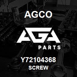 Y72104368 Agco SCREW | AGA Parts