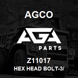 Z11017 Agco HEX HEAD BOLT-3/ | AGA Parts