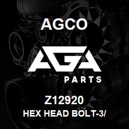 Z12920 Agco HEX HEAD BOLT-3/ | AGA Parts