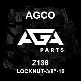 Z136 Agco LOCKNUT-3/8"-16 | AGA Parts