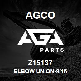 Z15137 Agco ELBOW UNION-9/16 | AGA Parts