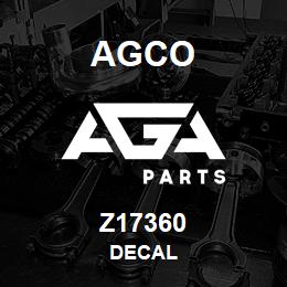 Z17360 Agco DECAL | AGA Parts