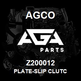 Z200012 Agco PLATE-SLIP CLUTC | AGA Parts