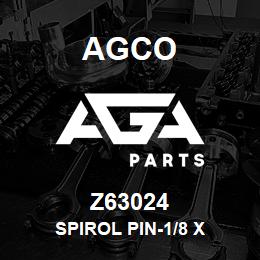 Z63024 Agco SPIROL PIN-1/8 X | AGA Parts