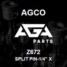 Z672 Agco SPLIT PIN-1/4" X | AGA Parts