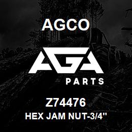 Z74476 Agco HEX JAM NUT-3/4" | AGA Parts