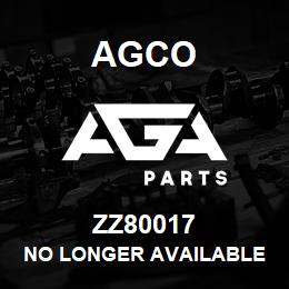 ZZ80017 Agco NO LONGER AVAILABLE | AGA Parts