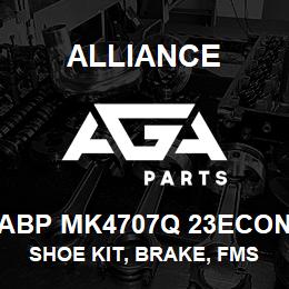 ABP MK4707Q 23ECON Alliance SHOE KIT, BRAKE, FMSI 4707, TYPE Q, 23 ECON, EXCHANGE | AGA Parts