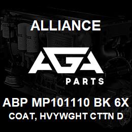 ABP MP101110 BK 6X Alliance COAT, HVYWGHT CTTN DUCK QUILTED BLCK | AGA Parts