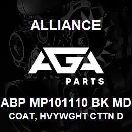 ABP MP101110 BK MD Alliance COAT, HVYWGHT CTTN DUCK QUILTED BLCK | AGA Parts