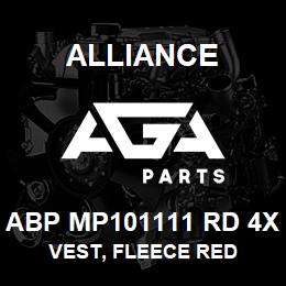 ABP MP101111 RD 4X Alliance VEST, FLEECE RED | AGA Parts