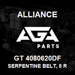 GT 4080620DF Alliance SERPENTINE BELT, 8 RIB, 1-3/32 X 62-5/8 | AGA Parts