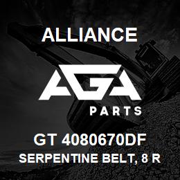 GT 4080670DF Alliance SERPENTINE BELT, 8 RIB, 1-3/32 X 67-1/2 | AGA Parts
