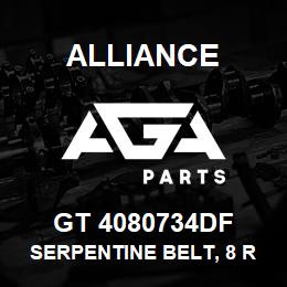 GT 4080734DF Alliance SERPENTINE BELT, 8 RIB, 1-3/32 X 74 IN. | AGA Parts