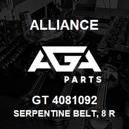 GT 4081092 Alliance SERPENTINE BELT, 8 RIB 1-3/32 X 109-3/4 | AGA Parts