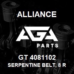GT 4081102 Alliance SERPENTINE BELT, 8 RIB X 110.2 | AGA Parts