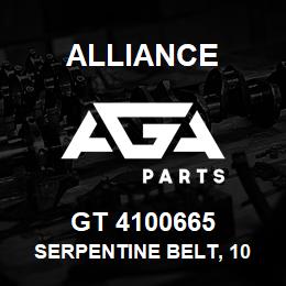 GT 4100665 Alliance SERPENTINE BELT, 10 RIB 1-3/8 X 67-1/8 | AGA Parts