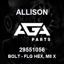 29551056 Allison BOLT - FLG HEX, M8 X 1.2 | AGA Parts