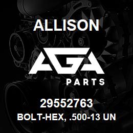 29552763 Allison BOLT-HEX, .500-13 UNC-2A, 1.12 | AGA Parts