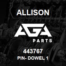 443767 Allison PIN- DOWEL 1 | AGA Parts