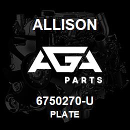 6750270-U Allison PLATE | AGA Parts