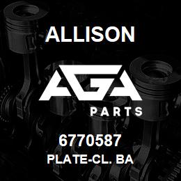 6770587 Allison PLATE-CL. BA | AGA Parts