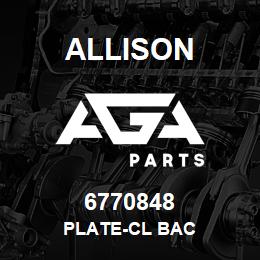 6770848 Allison PLATE-CL BAC | AGA Parts