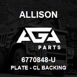 6770848-U Allison PLATE - CL BACKING | AGA Parts