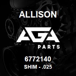 6772140 Allison SHIM - .025 | AGA Parts